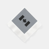 カナダ国旗（黒） 縁ありカクテルナプキン (角)