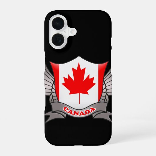 カナダ国旗 iPhone 16ケース (裏面)