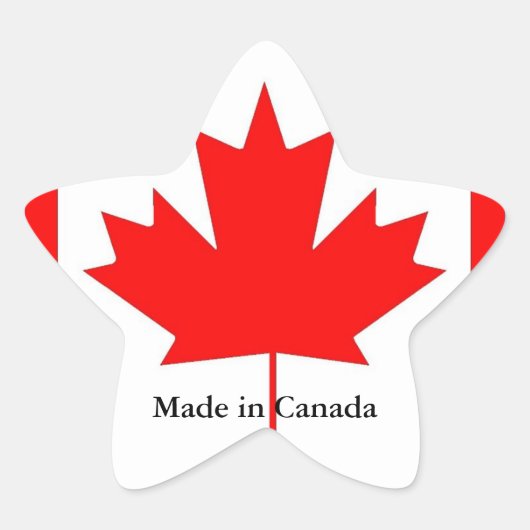 カナダ国旗、Made in Canada 星シール (正面)