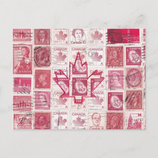 カナダ国旗 – Stamp Collage! ポストカード (正面)