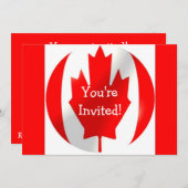 カナダ国旗Any大事な行事 招待状 (正面/裏面)