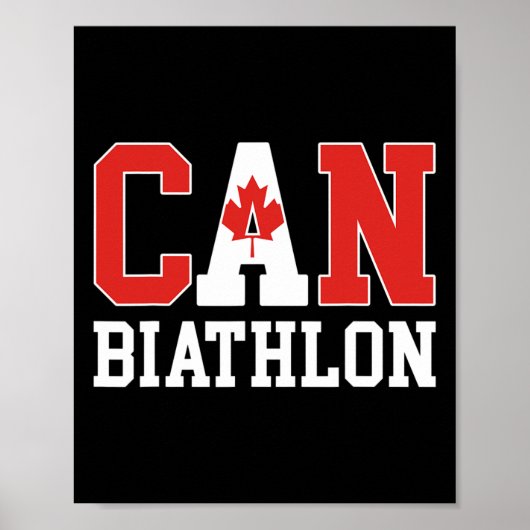 カナダ国旗Biathlonist – カナダ語Can Biathlon ポスター (正面)