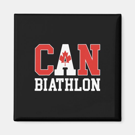 カナダ国旗Biathlonist – カナダ語Can Biathlon マグネット (正面)