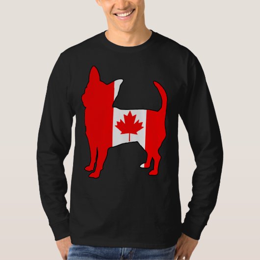 カナダ国旗Chihuahua Dog Tシャツ (正面)