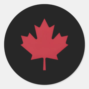 カナダ国旗Red Maple Leaf Canada Day ラウンドシール