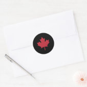 カナダ国旗Red Maple Leaf Canada Day ラウンドシール (封筒)