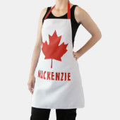 カナダ国旗Red Maple Leaf Canada Day Name文字 エプロン (インサイチュ)