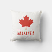 カナダ国旗Red Maple Leaf Canada Day Name文字 クッション (正面)