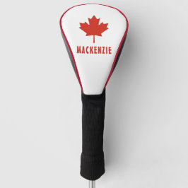 カナダ国旗Red Maple Leaf Canada Day Name文字 ゴルフヘッドカバー