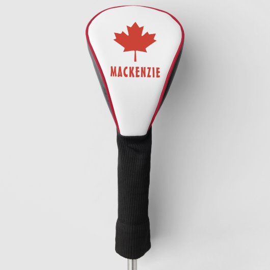 カナダ国旗Red Maple Leaf Canada Day Name文字 ゴルフヘッドカバー (正面)