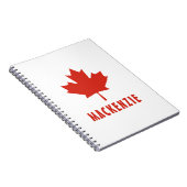 カナダ国旗Red Maple Leaf Canada Day Name文字 ノートブック (右側)
