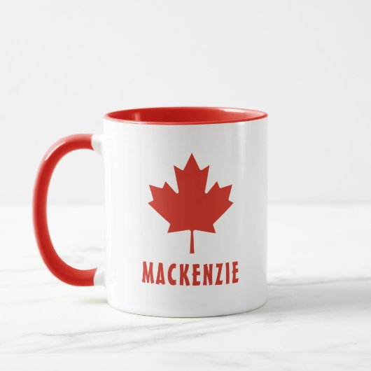 カナダ国旗Red Maple Leaf Canada Day Name文字 マグカップ (左)
