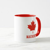 カナダ国旗Red Maple Leaf Canada Day Name文字 マグカップ (正面右)