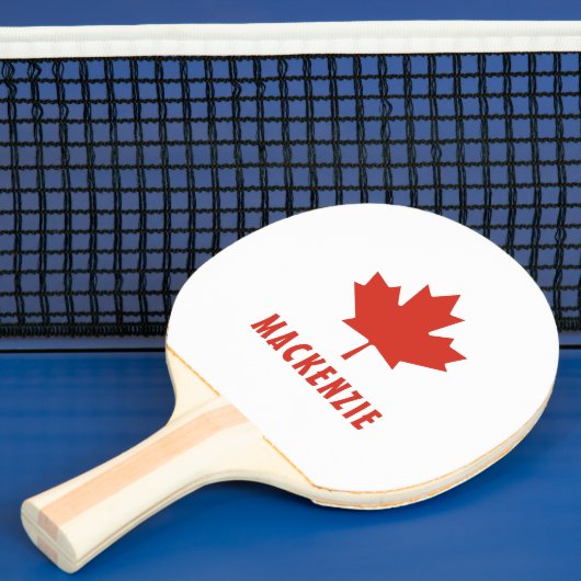 カナダ国旗Red Maple Leaf Canada Day Name文字 卓球ラケット (インサイチュ)