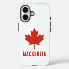 カナダ国旗Red Maple Leaf Canada Day Name文字 iPhone 16ケース