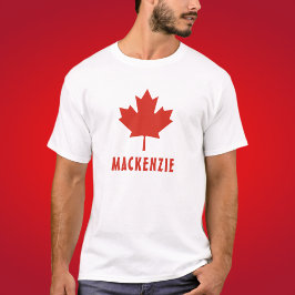カナダ国旗Red Maple Leaf Canada Day Name文字 Tシャツ