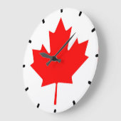 カナダ国旗Red Maple Leaf Wall Clock ラージ壁時計 (傾斜)