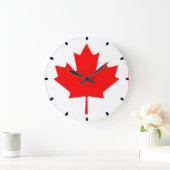 カナダ国旗Red Maple Leaf Wall Clock ラージ壁時計 (ホーム)