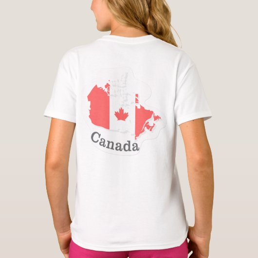 カナダ国旗Tシャツ – フラットシールデザイン Tシャツ (裏面)