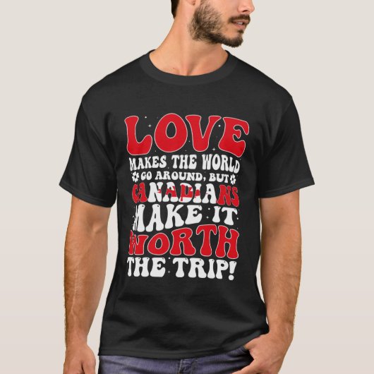 カナダ国旗Til Canadiansかわいい男性と女性 Tシャツ (正面)