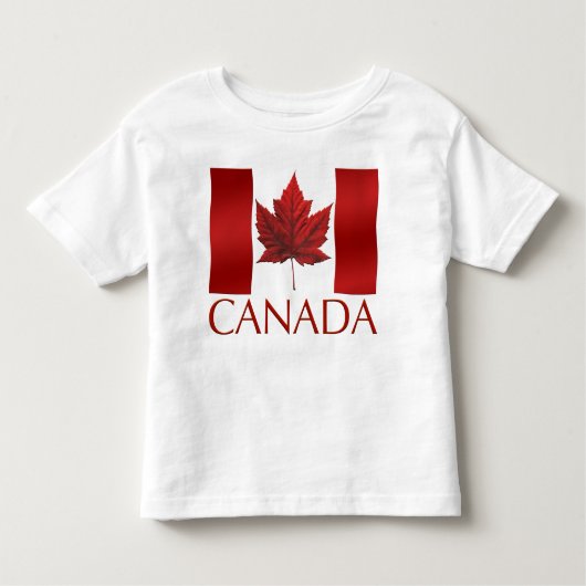 カナダ国旗Toddler Shirtカナダベビー長袖 トドラーTシャツ (正面)
