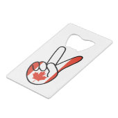 カナダ国旗V記号 クレジットカード栓抜き (正面アングル)