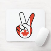 カナダ国旗V記号 マウスパッド (マウス)