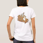 カナダ国旗x地図Tシャツ Tシャツ (裏面)