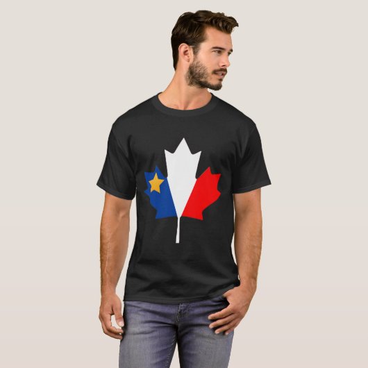 カナダ国民アカディアンデイニューブランズウィックフランスの Tシャツ (正面フル)