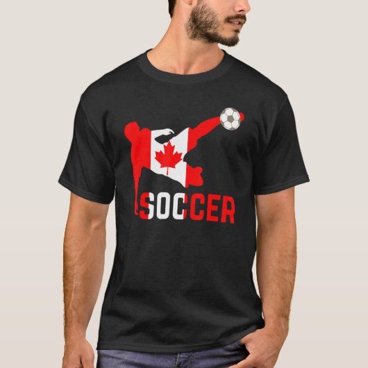 カナダ国民サッカーサッカーカナダ国旗 Tシャツ (正面)