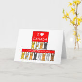 カナダ国籍のお祝い可愛い猫。 カード (黄色い花)