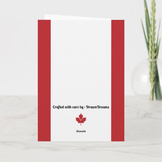 カナダ国籍カナダ国旗おめでとう カード (裏面)