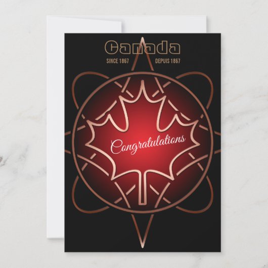 カナダ国籍 フラット グリーティング カード (正面)