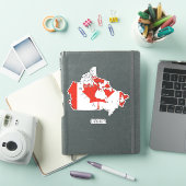 カナダ国魅力的際国旗の地図 シール (iPadカバー)