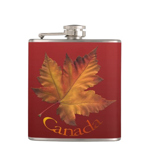 カナダ土産フラスコ秋カナダ酒フラスコ フラスク (正面)