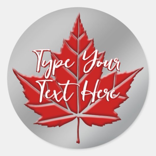 カナダ土産磁石パーソナライズされたカナダ・ギフト ラウンドシール (正面)