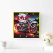 カナダ威厳のあるの夜空の下を乗る スクエア壁時計 (ホーム)