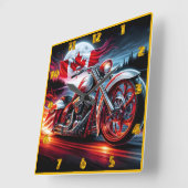 カナダ威厳のあるの夜空の下を乗る スクエア壁時計 (傾斜)