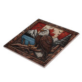 カナダ威厳のあるの風景の前のワシ タイル (側面)