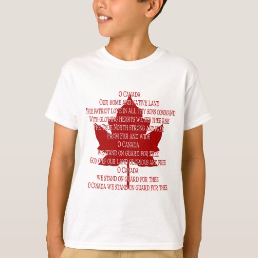 カナダ子供用スウェット カナダ国歌のお土産 Tシャツ (正面)