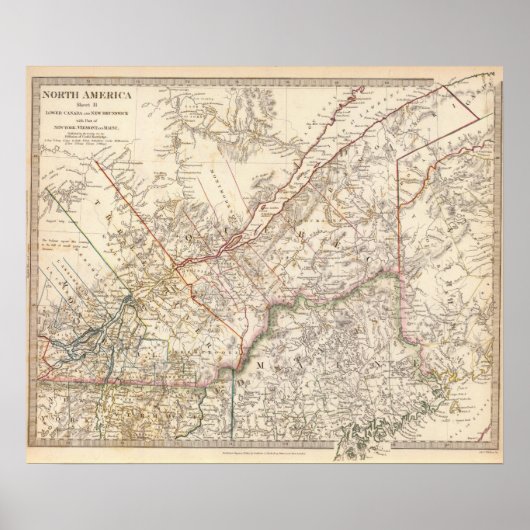 カナダ州南部， NB, NY, Vt, Maine ポスター (正面)