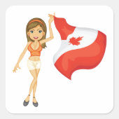 カナダ広場ステッカー応援 スクエアシール (正面)