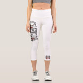 カナダ強い赤と白カナダ国旗メープルリーフ カプリレギンス (正面)