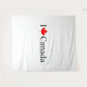 カナダ愛してる！ 赤いカエデの葉のパーティー タペストリー (正面(横))