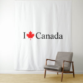 カナダ愛してる！ 赤いカエデの葉のパーティー タペストリー