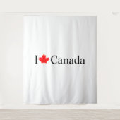 カナダ愛してる！ 赤いカエデの葉のパーティー タペストリー (正面)