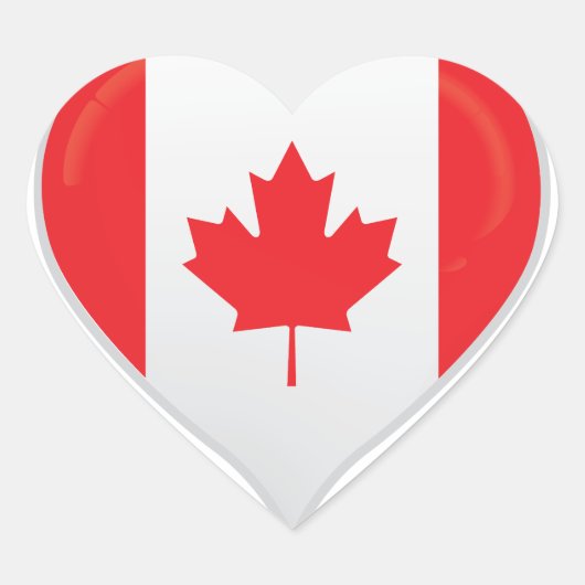 カナダ愛フラグプライドハートシール ハートシール (正面)