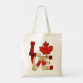 カナダ愛メープルリーフ愛国的カナダ国旗 トートバッグ (裏面)