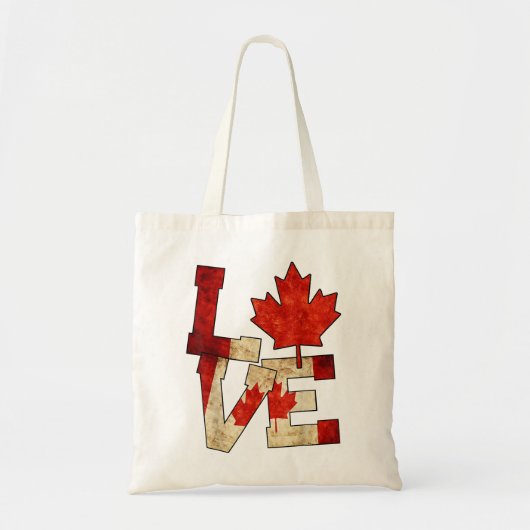 カナダ愛メープルリーフ愛国的カナダ国旗 トートバッグ (正面)