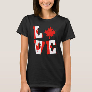 カナダ愛メープルリーフ愛国的カナダ国旗 Tシャツ